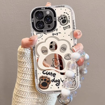萌心狗爪适用苹果16promax手机壳iPhone15pro中国风12PM彩绘13小众11女新款xs金属支架14plus全包防摔保护套