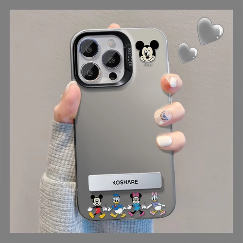 卡通米奇适用苹果16promax手机壳iPhone15pro中国风12PM彩绘13小众11女新款17金属支架14plus全包防摔保护套