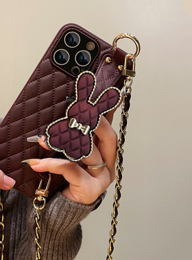 斜挎挂绳腕带适用iphone14promax手机壳新款苹果13皮革14pro高级感保护套镜头全包14plus硅胶防摔12网红女潮p