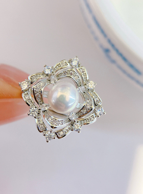 明星同款戒指 生活要有所爱才能有所期待 天然淡水珍珠开口可调节
