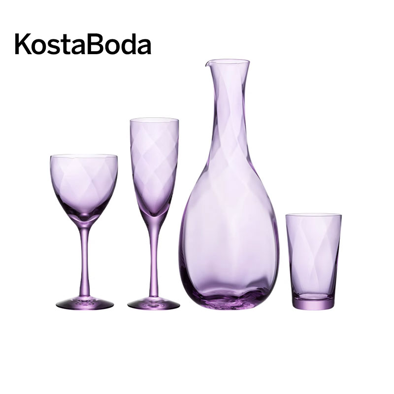 KOSTA BODA 进口水晶玻璃杯CHATEAU庄园紫色40周年款红酒香槟水杯