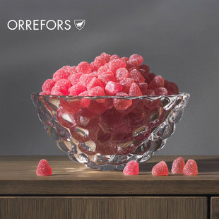 ins Orrefors进口手工水晶玻璃碗家用RASPBERRY创意水果沙拉碗个性
