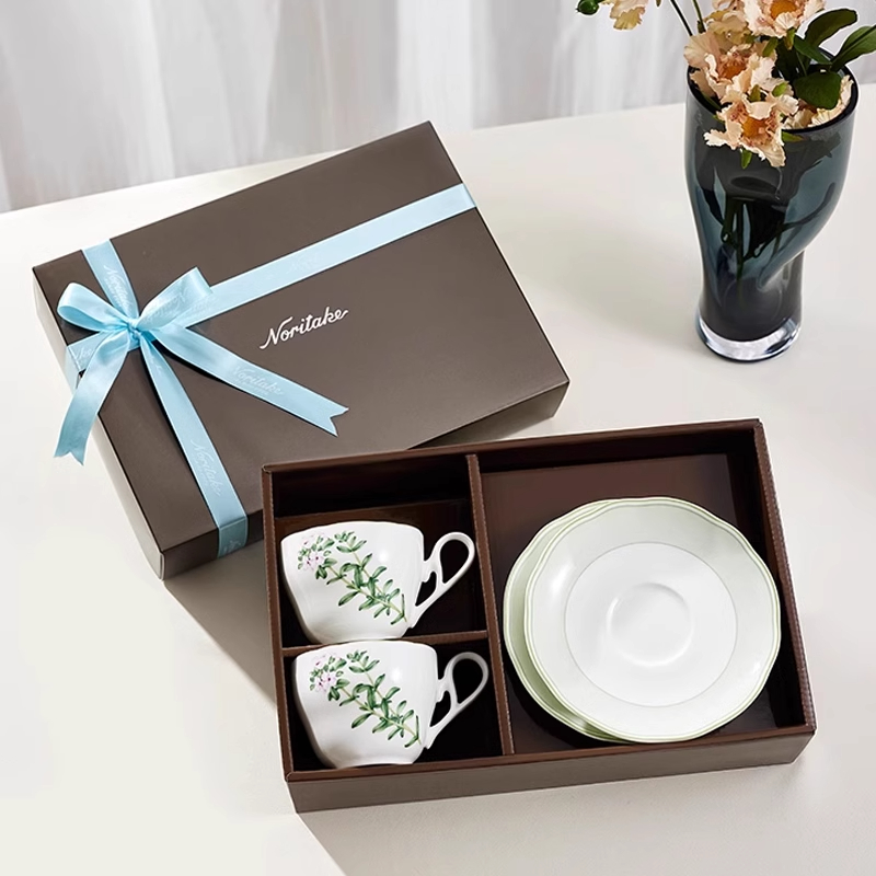noritake则武咖啡杯碟礼盒套装