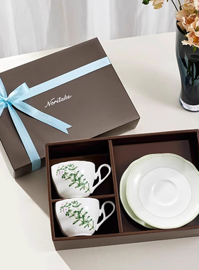 Noritake则武骨瓷白瓷精致咖啡杯碟英式下午茶欧式茶具套装礼盒