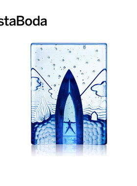 KOSTA BODA进口水晶玻璃Blues蓝调系列手工艺术家居创意摆件装饰