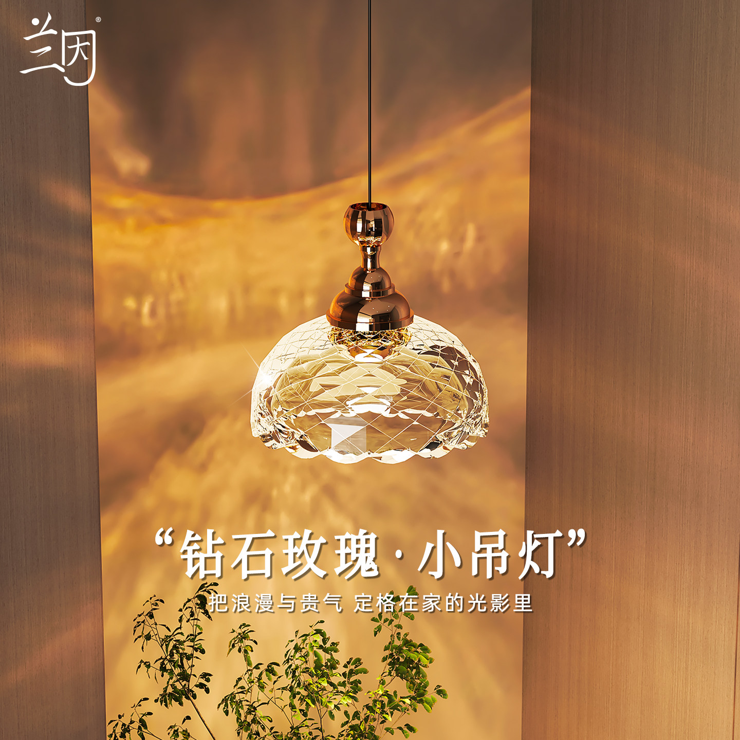兰因钻石玫瑰玄关小吊灯意式轻奢背景墙装饰灯创意过道走廊吊线灯