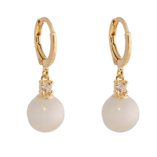 高级感小耳圈气质秋冬2025年新款潮简约时尚耳扣式耳环猫眼石耳饰