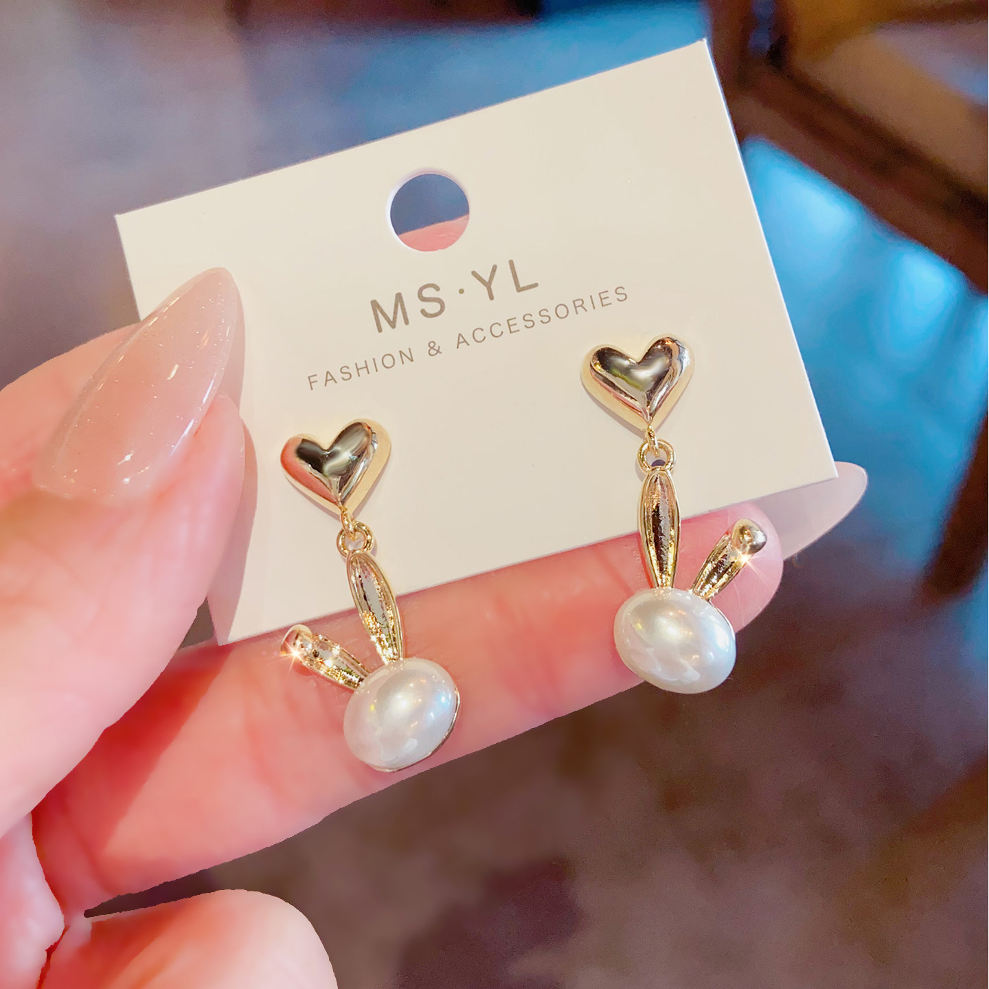 不对称甜美爱心兔子头耳环2026年新款爆款高级感时尚气质百搭耳钉,饰品/流行首饰/时尚饰品新,耳环,淘宝优惠券,粉丝福利购,淘宝优惠卷