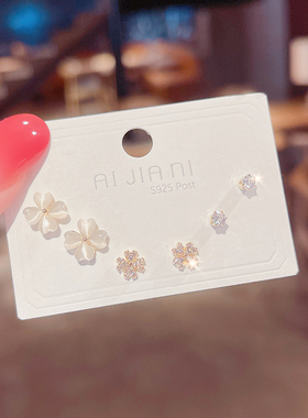 小巧精致组合套装耳钉东大门小众设计感一周耳环女个性多耳洞耳饰