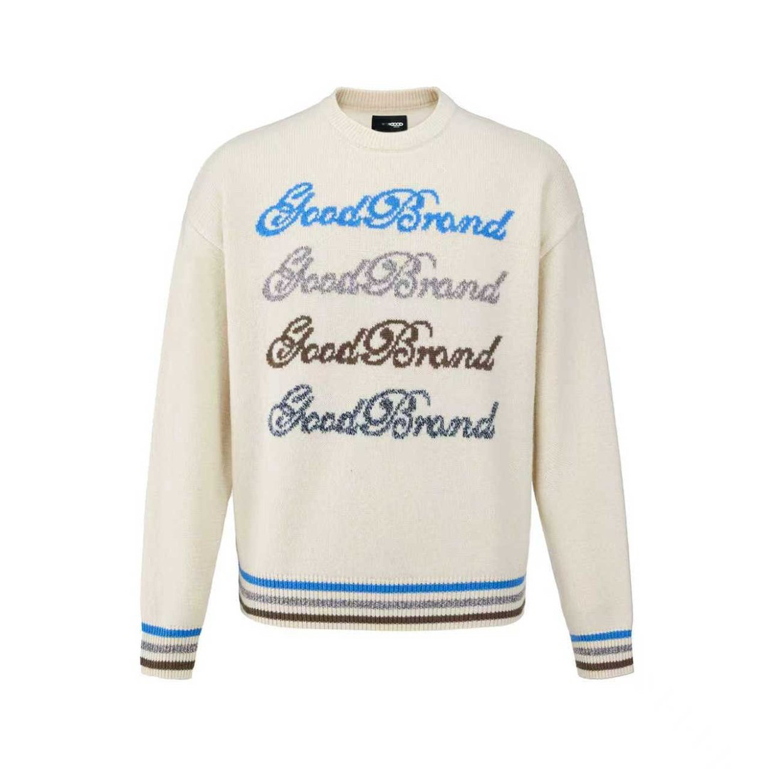 GOODBRAND彩虹弹幕花体毛衣