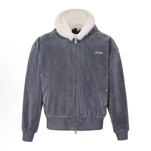 GOODBRAND植绒兔毛座山雕外套