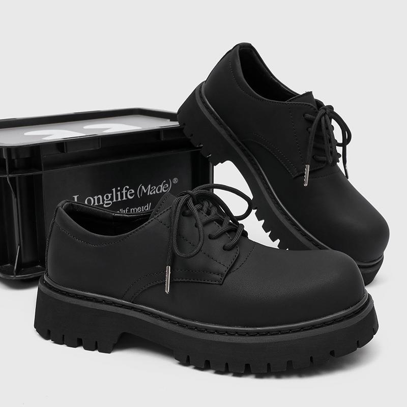 跨境大码巴黎同款德比鞋厚底真皮皮鞋2026款增高米奇大头皮鞋男