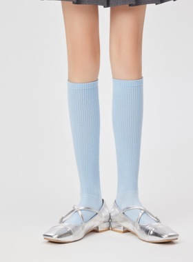 toooot 余量不多 韩奶油纯色春秋小腿袜子女中筒灰色半腿jk长筒袜