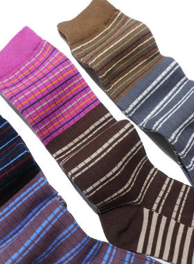 toooot拼色运动小腿袜可堆堆文艺小众设计秋冬美拉德复古条纹日系