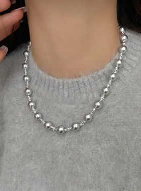 珍珠高档短款毛衣链轻奢高级感秋冬项链女款2025新款爆款锁骨链女