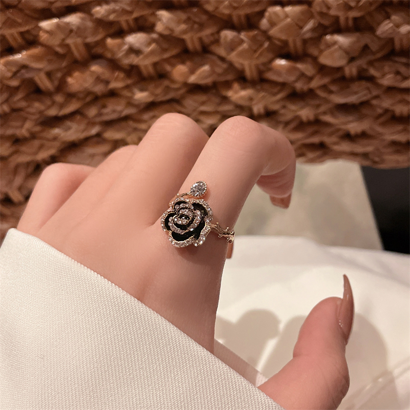 山茶花戒指女士2022新款潮网轻奢