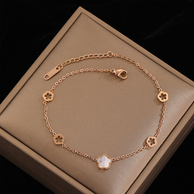 速发白贝草潮气质简约个性脚链冷淡风小众设计感脚饰品