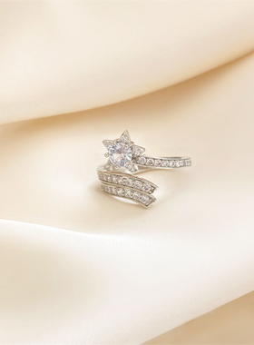 极速时尚个性戒指女轻奢小众设计精致简H约ins潮网红食指戒指环冷