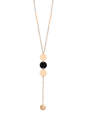 新款钛钢几何毛衣项链女长款秋冬