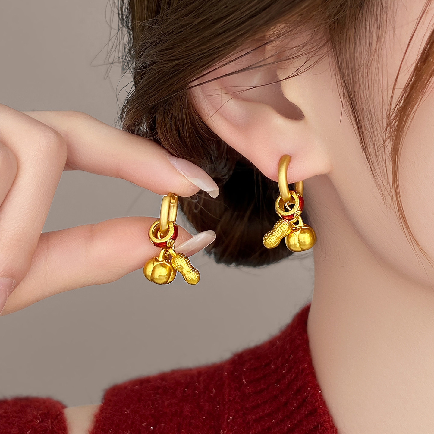 好柿发生耳夹耳扣金色耳饰独特漂亮耳环耳钉女轻奢高级感气质大气,饰品/流行首饰/时尚饰品新,耳环,淘宝优惠券,粉丝福利购,淘宝优惠卷