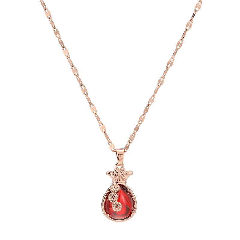 金钱袋福字七夕情人节送女友项链