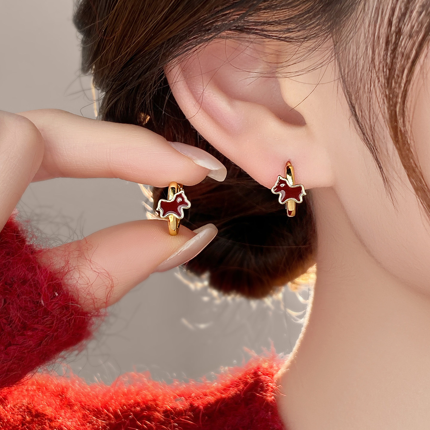 马年小马生肖新年精致小巧耳扣耳饰女耳钉耳环2026新款爆款高级感,饰品/流行首饰/时尚饰品新,耳环,淘宝优惠券,粉丝福利购,淘宝优惠卷