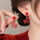 生肖小马新年红色本命年耳夹耳环2025新款 高级感耳钉耳饰女 爆款