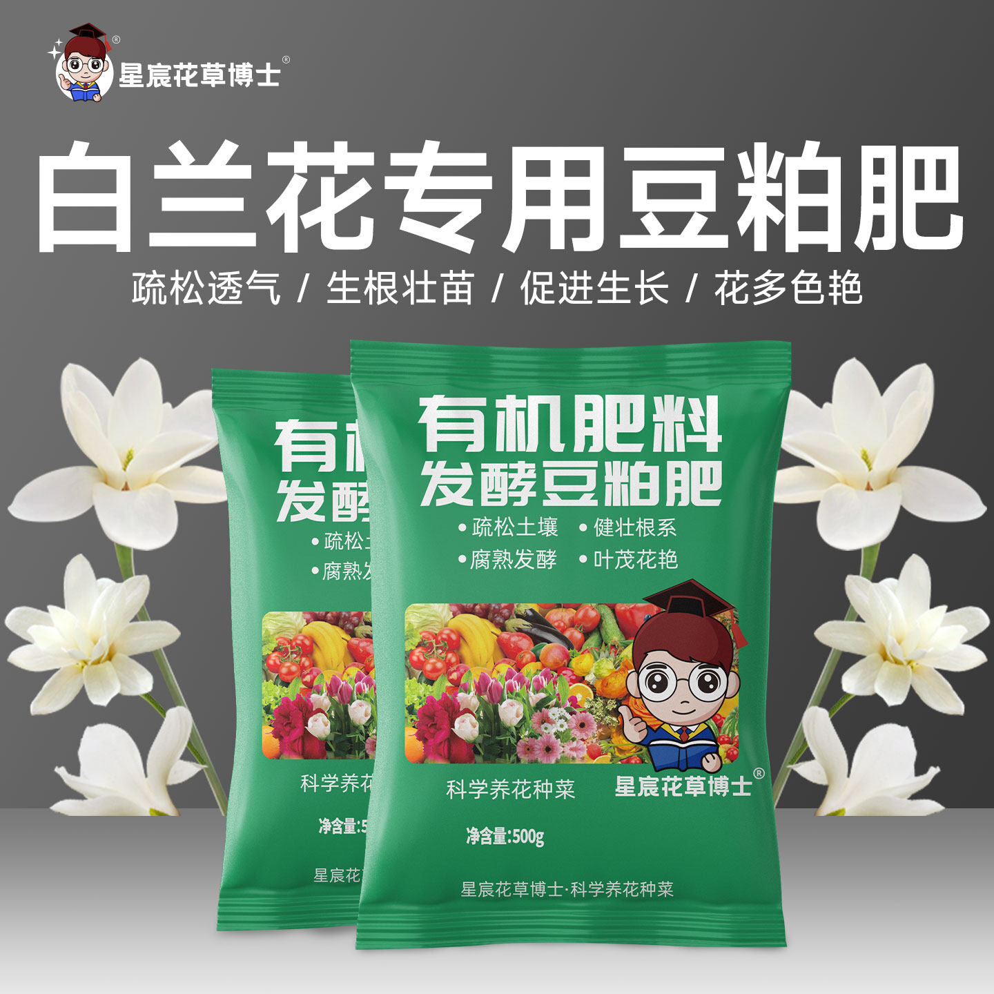 白兰花专用发酵豆粕肥家用阳台养花卉用的通用型有机菌肥肥料颗粒