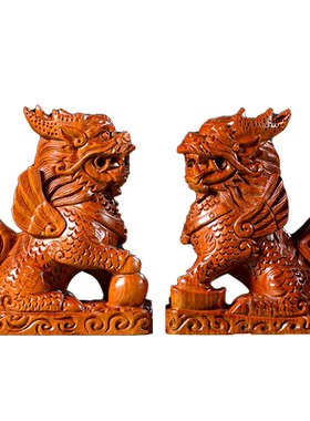 神兽玄关乔迁礼品黄花梨木雕