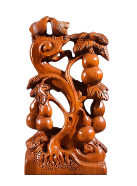 五福临门如意开业送礼黄花梨木雕