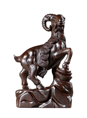 雕刻红木十二生肖元宝玄关工艺品