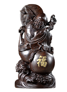 摆件仙鹤寿星公礼品黑檀木雕