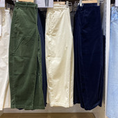 女装 灯芯绒廓形长裤 弯刀镰刀阔腿裤 日单合作款 子25秋冬新款 479663