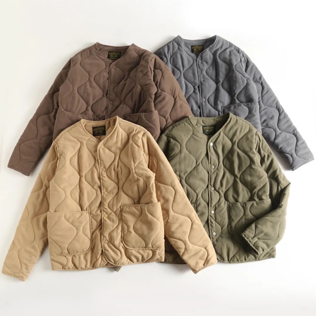 双面桃皮绒美式复古棉衣菱形棉衣