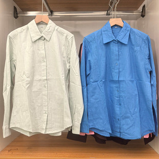 日系女装26春新款法国麻衬衫休闲长袖衬衣上衣空调衫薄外套483868