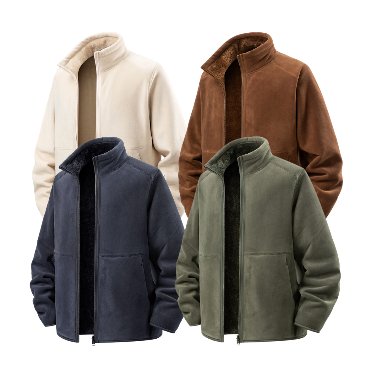 防风蓄热立领夹克抓绒衣外套