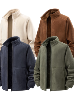 双面穿！加厚保暖海狮绒！男女冬季防风蓄热立领夹克抓绒衣外套