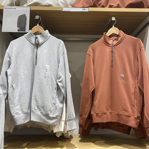 日单男装女装24秋冬宽松半拉链卫衣长袖运动套头衫立领外套476991