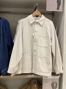 试衣间2024春季男女情侣装棉麻混纺单排扣夹克休闲牛仔外套457212