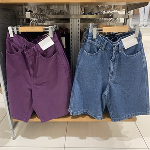 水洗产品中裤 日单女装 五分裤 牛仔风百慕大式 476946 25春夏牛仔短裤