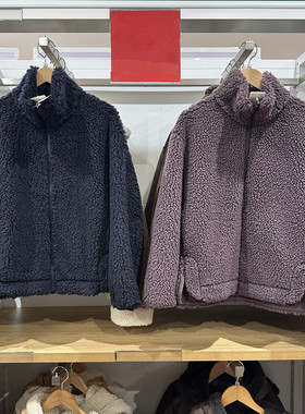 日系女装秋冬摇粒绒拉链茄克仿羊羔绒长袖夹克立领保暖外套480800