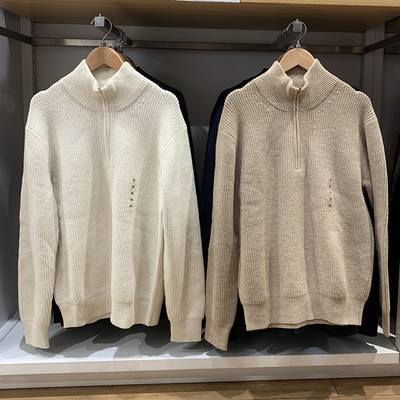 舒芙蕾半拉链针织衫长袖毛衣