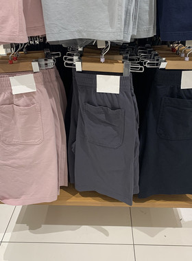 日单男装女装25夏季新款水洗针织松紧抽绳短裤宽松休闲中裤474129