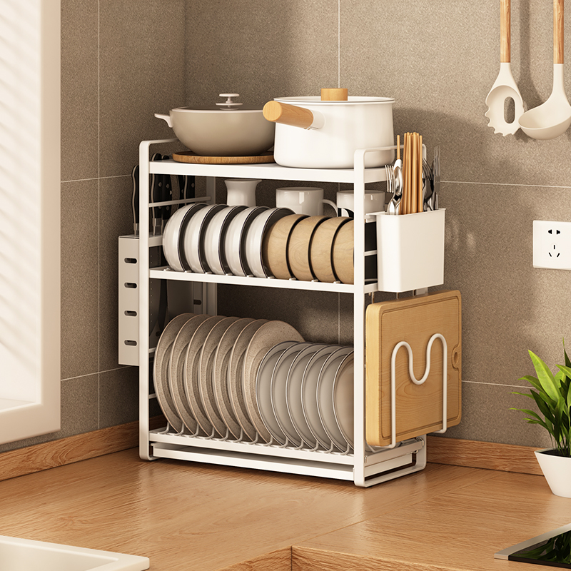 厨房置物架沥水盘子收纳台面