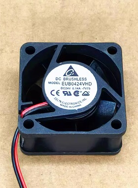 全新台达 EUB0424VHD 24V 0.14A 4020 4CM厘米 DC直流2线散热风扇