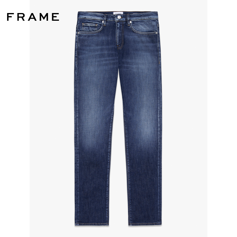 【秋冬新款】FRAME男士深蓝色直筒水洗牛仔裤美式HOMME SLIM