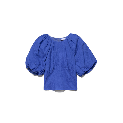 FRAME高腰短款套头衬衫女式上衣收腰泡泡袖春秋款