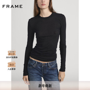 长袖 FRAME女士修身 圆领T恤打底内搭 2025秋冬新款