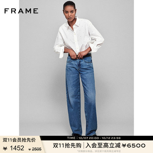 FRAME女士水洗牛仔裤休闲桶形裤香蕉裤弯刀裤BARREL