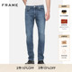 FRAME男士 摩登 美式 蓝色高腰直筒牛仔裤 经典
